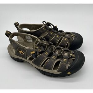 Keen Sandals Mens Sz 9.5 Black Yellow Newport H2 Adjustable Outdoor Drawstring